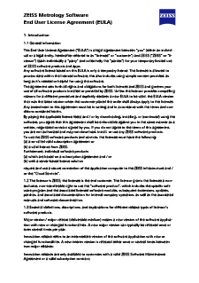 Voorbeeldafbeelding van ZEISS Metrology Software End User License Agreement (EULA) 