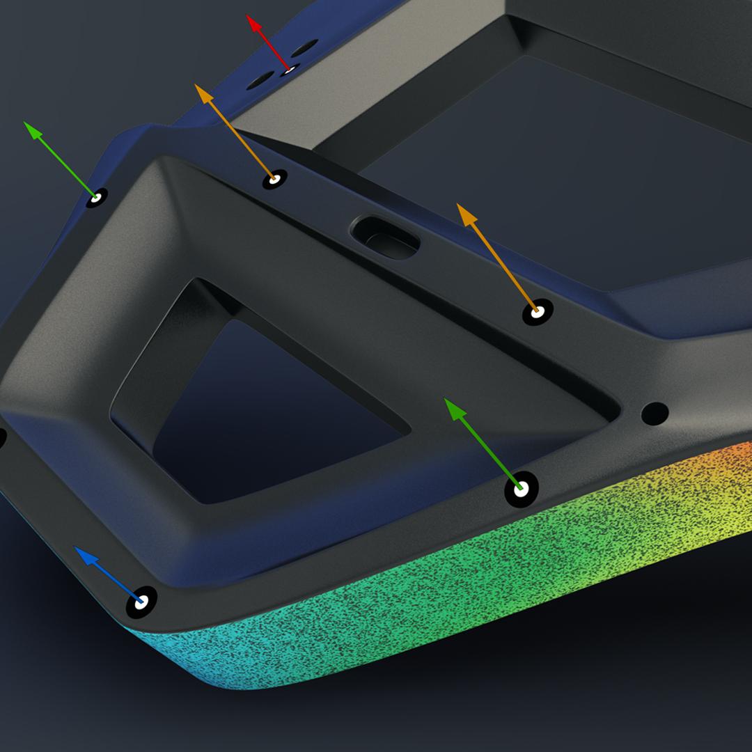 Analyze movements, displacements and strains three-dimensionally