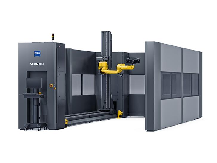 In dit optische 3D-meetapparaat registreert de hogesnelheidssensor bijzonder grote en zware onderdelen zoals zijpanelen met een maximale grootte van 6000 x 1250 mm.