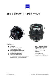 Voorbeeldafbeelding van ZEISS Biogon T* 2/35 M42-I