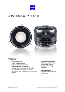 Voorbeeldafbeelding van ZEISS Planar T* 1.4/50