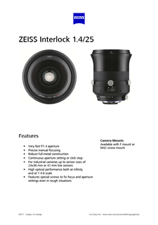 Voorbeeldafbeelding van ZEISS Interlock 1.4/25