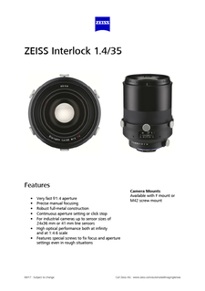 Voorbeeldafbeelding van ZEISS Interlock 1.4/35