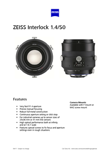 Voorbeeldafbeelding van ZEISS Interlock 1.4/50