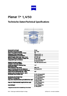 Voorbeeldafbeelding van ZEISS Planar T* 1.4/50