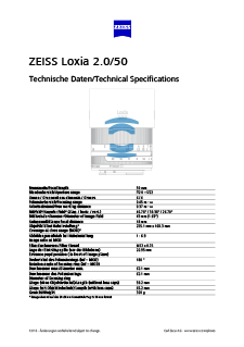 Voorbeeldafbeelding van ZEISS Loxia 2/50