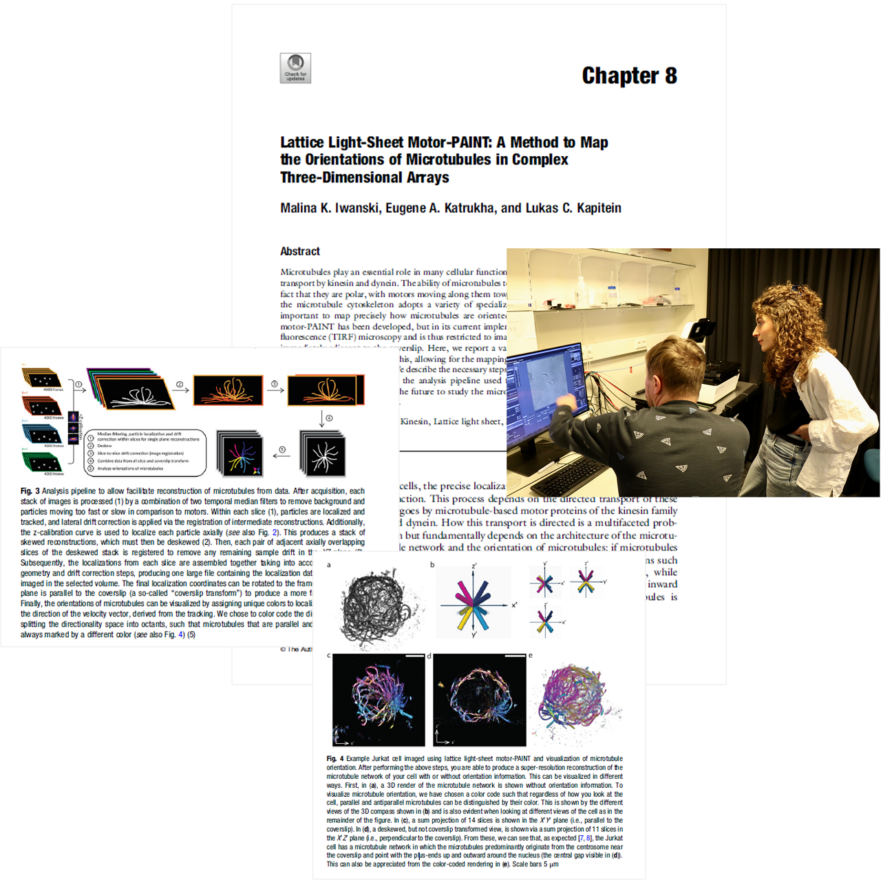 Malina Iwanski and Eugene Katrukha with pages from their publication in Methods in Molecular Biology