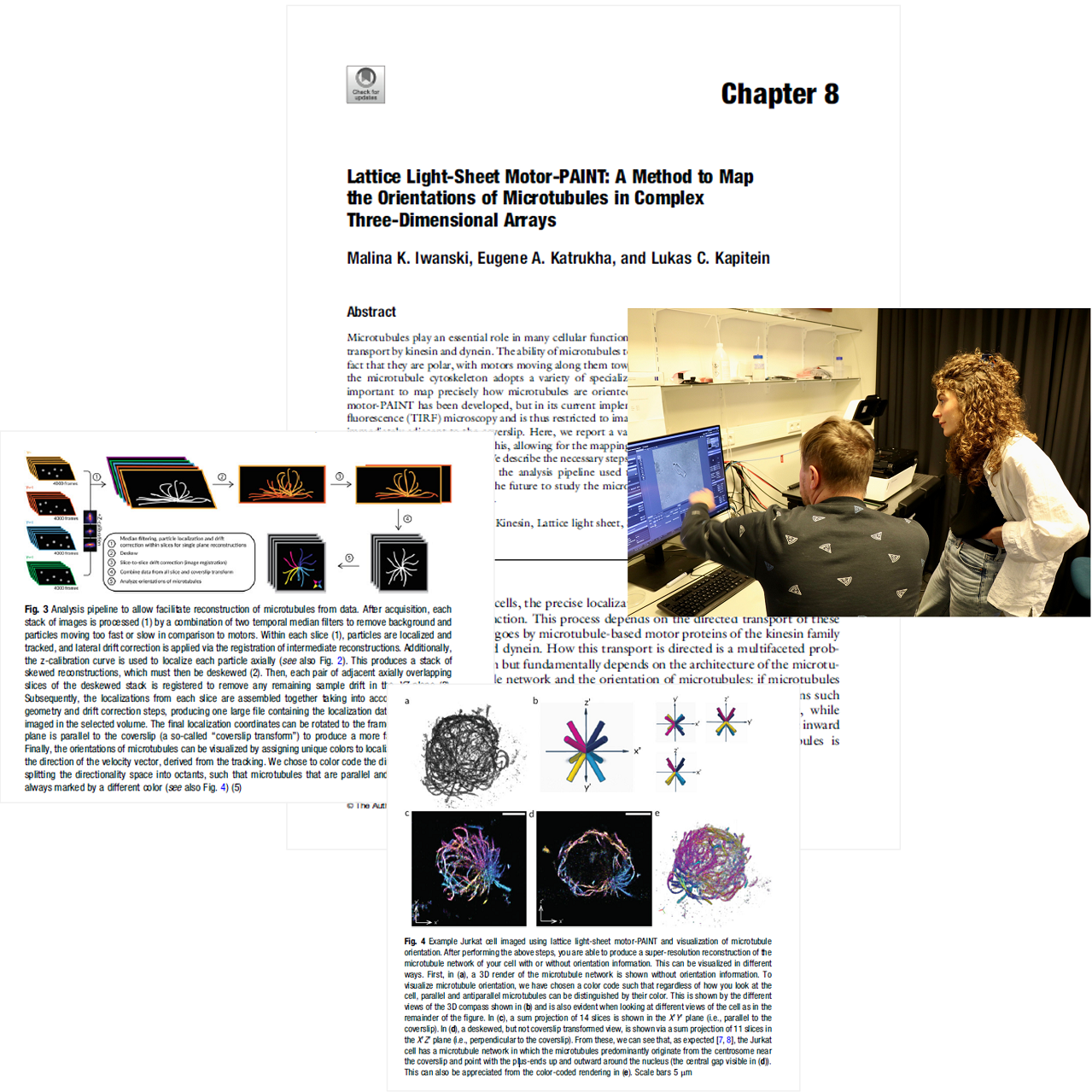Malina Iwanski and Eugene Katrukha with pages from their publication in Methods in Molecular Biology