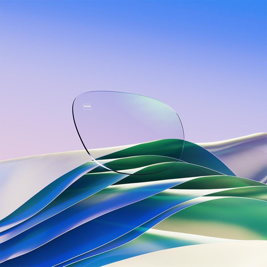 Afbeelding van ZEISS DuraVision Chrome UV met groenkleurige restreflectie.