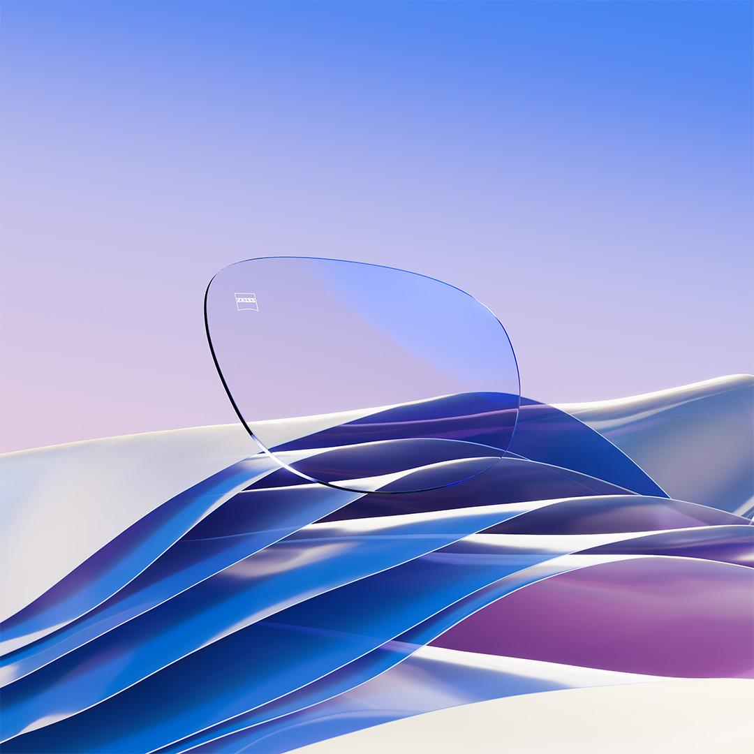 Afbeelding van ZEISS DuraVision Platinum UV met blauwkleurige restreflectie.