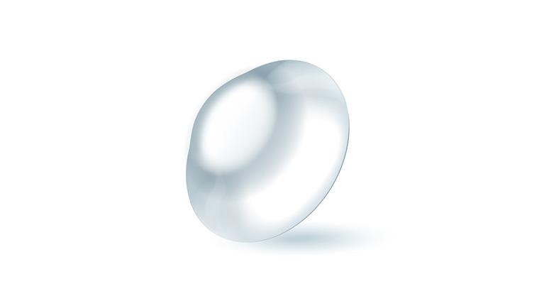 3D-illustratie van gespecialiseerde harde contactlens voor &apos;s nachts. 
