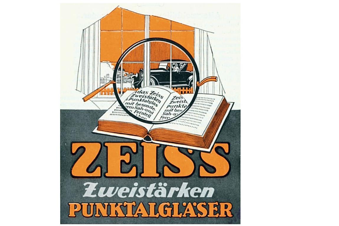 1912: Punktal® maakte het mogelijk voor de drager om scherp te zien, ook als hij of zij door de periferie van het brillenglas keek.