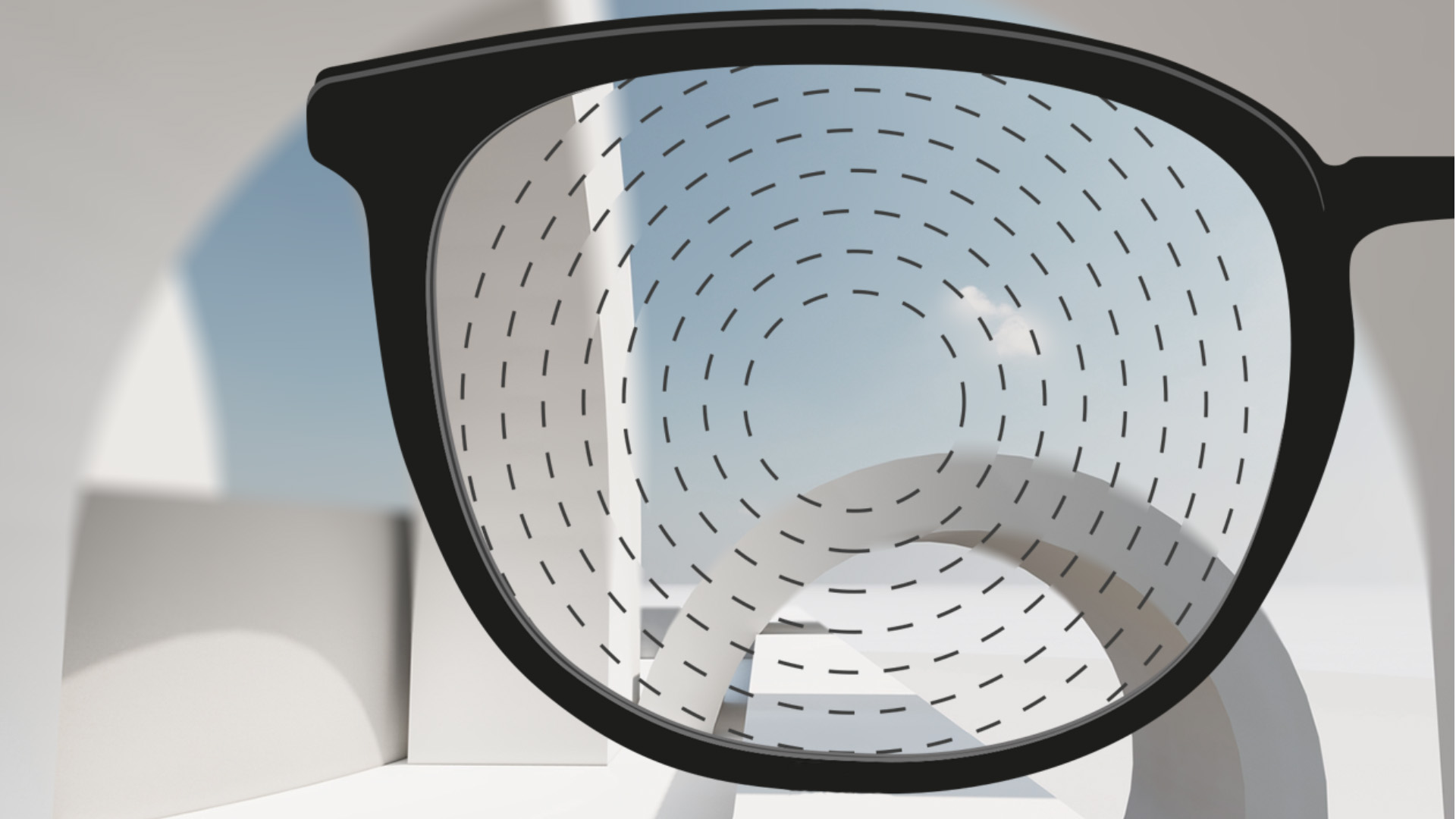 Een point-of-view-afbeelding met brillenglazen voor bijziendheidsmanagement van ZEISS.